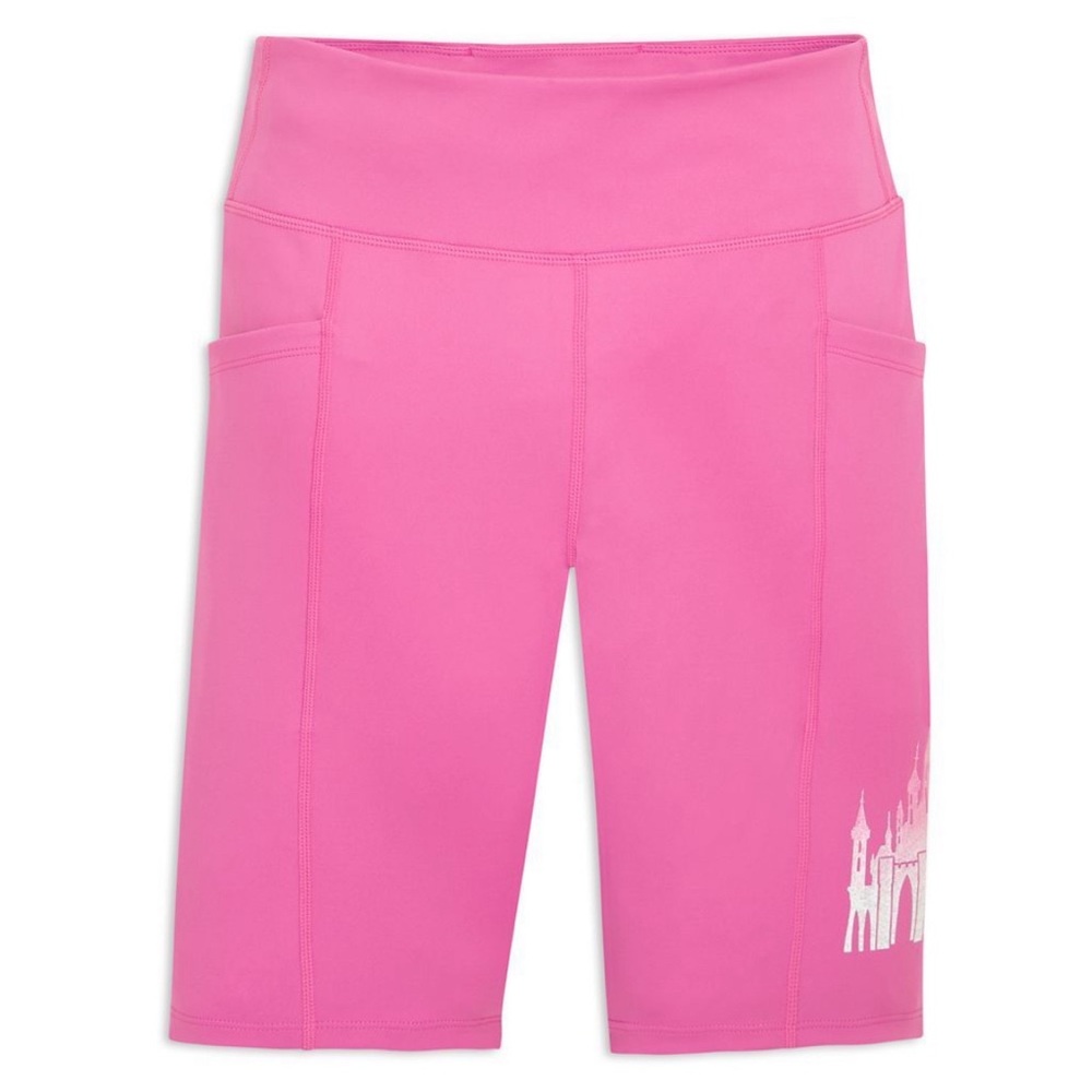 Disney Fantasyland Castle Pink Bike Shorts with Phone Pockets